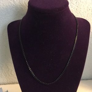 MENS 20" STAINLESS STEEL BLACK CHAIN NECKLACE clamp closure